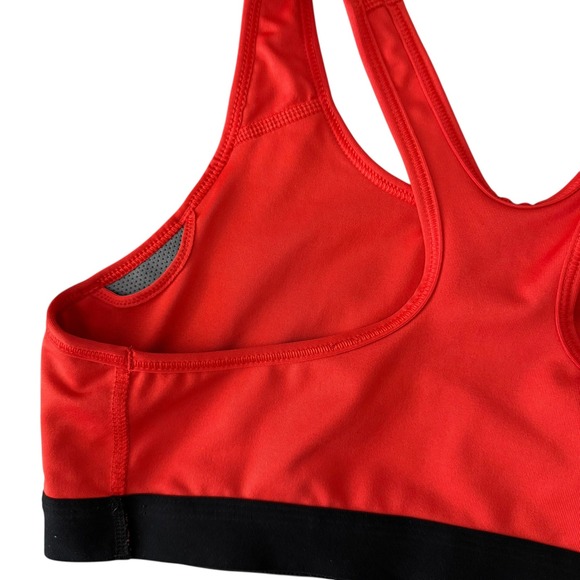 Nike Pro Dri-FIT Sports Bra Womens Large Red Black Graphic Racerback Activewear - Picture 10 of 10